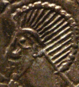 Depiction of Sitric Silkeard from a posthumous coin of 1050